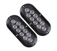 2x Ovale bianco 10 LED Stop Turn Tail Light Truck Trailer Surface Mount