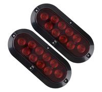 2x Ovale rosso 10 LED Stop Turn Tail Light Truck Trailer Surface Mount
