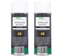 2x Pacco KOKA Stufa Vernice 650°C Ofen-Farbe Lack-Spray Nero Opaco