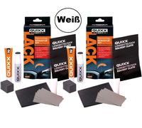 2x Pack QUIXX Set Riparazione Scheggiature Vernice Bianca Pennarello