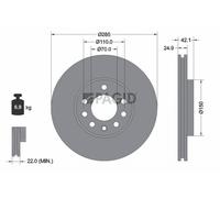 2x PAGID Disco Freno Interno Ventilato Ø285mm per Opel Vectra C Caravan Saab 9-3