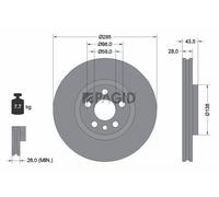 2x PAGID Disco Freno Interno Ventilato Ø285mm Per Peugeot 807 E Expert