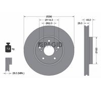 2x PAGID Disco Freno Interno Ventilato Ø296mm per Lexus IS II GSE2 ALE2 USE2
