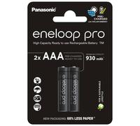 2x Panasonic Eneloop Pro Batterie Ricaricabili AAA NiMH 930mAh 1.2V