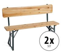 2x Panchina da Giardino Legno Panca Birreria Esterno Campeggio Pieghevoli 119cm
