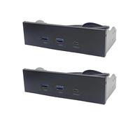 2X Pannello Frontale USB per PC 2 Porte USB 3.2 GEN1 5 Gbps + 1 Porta TYPE-C 10 Gbps/20 Gbps Hub per Desktop 5,25 Pollici Floppy Drive Bay