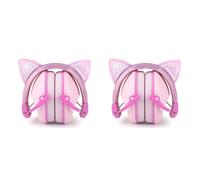 2X Paraorecchie per Bambini con Orecchie di Gatto Rosa, Regolabili, Antirumore, per Studio e Sonno, con Cancellazione del Rumore