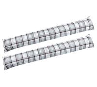 2x Paraspifferi Imbottiti Isolante Per Porte E Finestre Lavabili Sfoderabili In Cotone Risparmio Energetico Fermaporta Paravento 110Cm Sottoporta Salsicciotto Isolamento Termico - Tartan Grigio