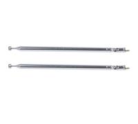 2X Parte 7 Antenna Telescopica, Antenna Radio FM Lunghezza 75 cm- Argento