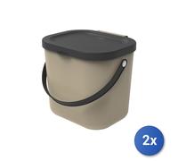2x Pattumiera Raccolta Differenziata Albula 6L Tortora,