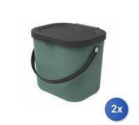 2x Pattumiera Raccolta Differenziata Albula 6L Verde,