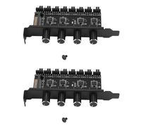 2X Pc 8 Canali Fan Hub 4 Manopola Regolatore di Velocità Della Ventola di Raffreddamento per Case Cpu Hdd Vga Ventola Pwm Potenza Staffa Pci da