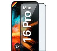 2x Pellicola Protettiva per Apple iPhone 16 Pro Max Vetro Full Screen Cover V...