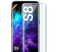 2x Pellicola Protettiva per Samsung Galaxy S8 Rigida Vero Vetro Full Screen C...