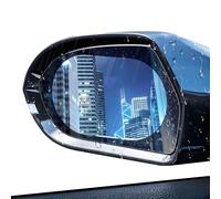 2x Pellicola resistente alla pioggia - per specchietto retrovisore auto (9,5x13,5 cm) - Trasparente