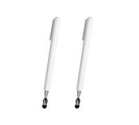 2X Penna Stilo Telescopica Universale per Touch Screen, Puntatore Retrattile e Stilo con Speciale Punta Floccata (Bianca)