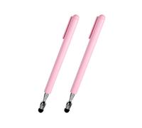 2X Penna Stilo Telescopica Universale per Touch Screen, Puntatore Retrattile e Stilo con Speciale Punta Floccata (Rosa)