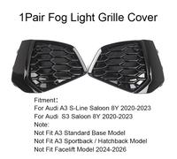 2X Per Audi A3 S-Line 8Y 2020-2023 Anterior Radiatore Fendinebbia Griglia Nero