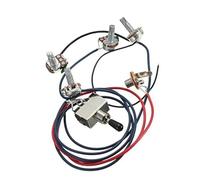 2X Per LP Chitarra Elettrica Pickup Cablaggio Kit 2T2V 500K Potenziometri Interruttore A 3 Vie Con Output Tappo Nero