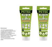 2X Petec Colla E Sigillatura Colla Di Montaggio Trasparente 80Ml Tubo