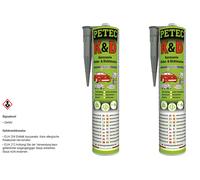 2X Petec K&D Colla E Massa Sigillante Per Carrozzeria Grigio 310Ml