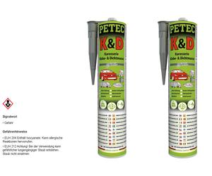 2X Petec K&D Colla E Massa Sigillante Per Carrozzeria Grigio 310Ml