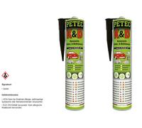2X Petec K&D Colla E Sigillante Per Carrozzeria Nero 310Ml