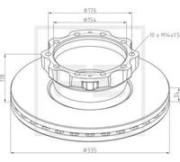 2x PETERS ENNEPETAL 036.130-00A Disco freno Posteriore per MAN FOC L2000 TGA