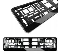 2X Pezzi Portatarga Auto PKW KFZ Supporto Per Numero Di Targa Nero Lucido SET