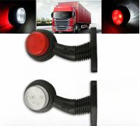 2x Pezzi Rosso Bianco Laterale Contorno 24V LED Segnapasso Lampade Camion...