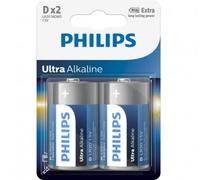 2x Philips Ultra Alkaline D LR20 Batterie 1.5V Blister Pack Mono