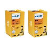 LAMPADE PHILIPS H4 VISION +30% DI LUCE 12V 60/55W (6 PEZZI) COD. 12342PRC1