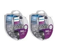 2x Philips VisionPlus Duobox H4 Alogena Fino 60% più Luminosa 60/55W