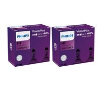 2X Philips VisionPlus DuoPack H7 Alogeno Fino Al 60% In Più Luce 55W 12V