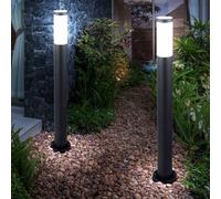 2x Piantana Lampade da Giardino LED Strada Palo Esterni Acciaio Inox Antracite [EEK: F]