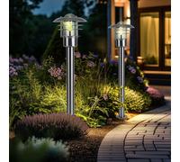 2x Piantana Luce per Esterni Lampada da Giardino Wegelampet IP44 Metallo H 80cm [EEK: Non valutato]
