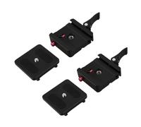 2X Piastra a sgancio rapido in alluminio da 1/4 di pollice e 3/8 + adattatore a morsetto con blocco per treppiede per fotocamera DSLR