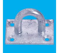2x Piastra Occhiello Fermagli Zincata 45mm x 64mm, Per Trattenute Tende