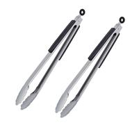 2x pinza barbecue accessori professionali griglia bbq acciaio inox manico legno