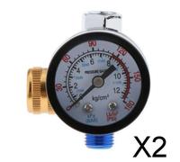 2X Pistola a spruzzo Regolatore d'aria Manometro Valvola di regolazione