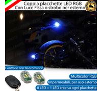 2X PLACCHETTE LED MULTICOLOR LUCE FISSA O STROBO CAGIVA ALA BLU 125 USO ESTERNO