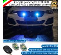 2X PLACCHETTE LED MULTICOLORE LUCE FISSA STROBO SSANGYONG ACTYON 2 PER ESTERNO