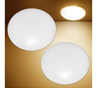 2X Plafoniera a LED 12v Auto Camper Barca 114MM Tondo Lampada Bianco Caldo 380lm