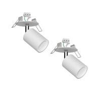 2x plafoniera da incasso WAIKA orientabile bianca opaca rotonda 80mm Ø 1x GU10