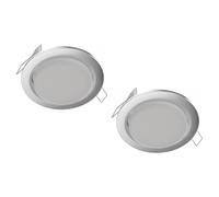 2x plafoniera da incasso ZOBE acciaio inox opaco rotonda 107mm Ø 1x GX53 max.