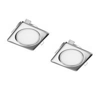 2x plafoniera da incasso ZOBE II cromo lucido angolare 10,7 x 10,7 cm 1x GX53 [EEK: F]