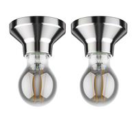 2x plafoniera/porta lampada ELEKTRA in porcellana argento lucido 1x E27 max.