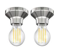 2x plafoniera/porta lampada ELEKTRA in porcellana argento lucido 1x E27 max.