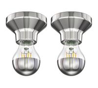 2x plafoniera/porta lampada ELEKTRA in porcellana argento lucido 1x E27 max.