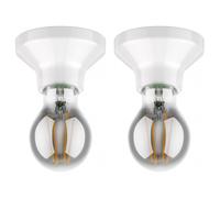 2x plafoniera/porta lampada ELEKTRA in porcellana bianca lucida 1x E27 max.